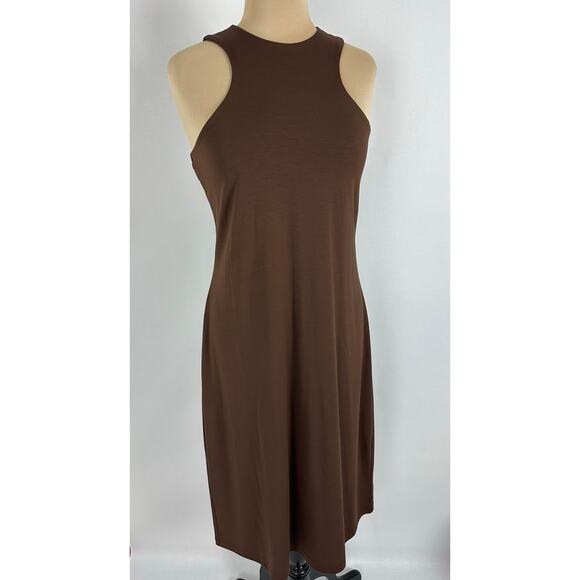 NWT Banana Republic Size Medium High-Neck Racerback Jersey Knit Chocolate Brown - Picture 1 of 10